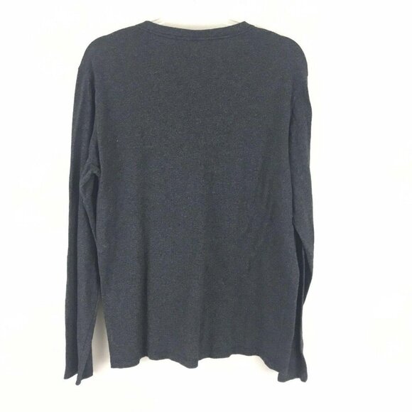 GAP Mens Shirt Medium Dark Gray Long Sleeve Henley - Picture 3 of 3